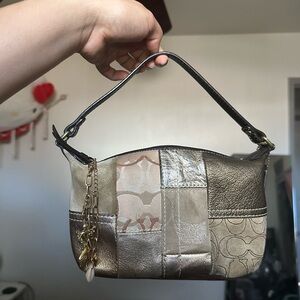 Coach Metallic Patchwork Shoulder Bag